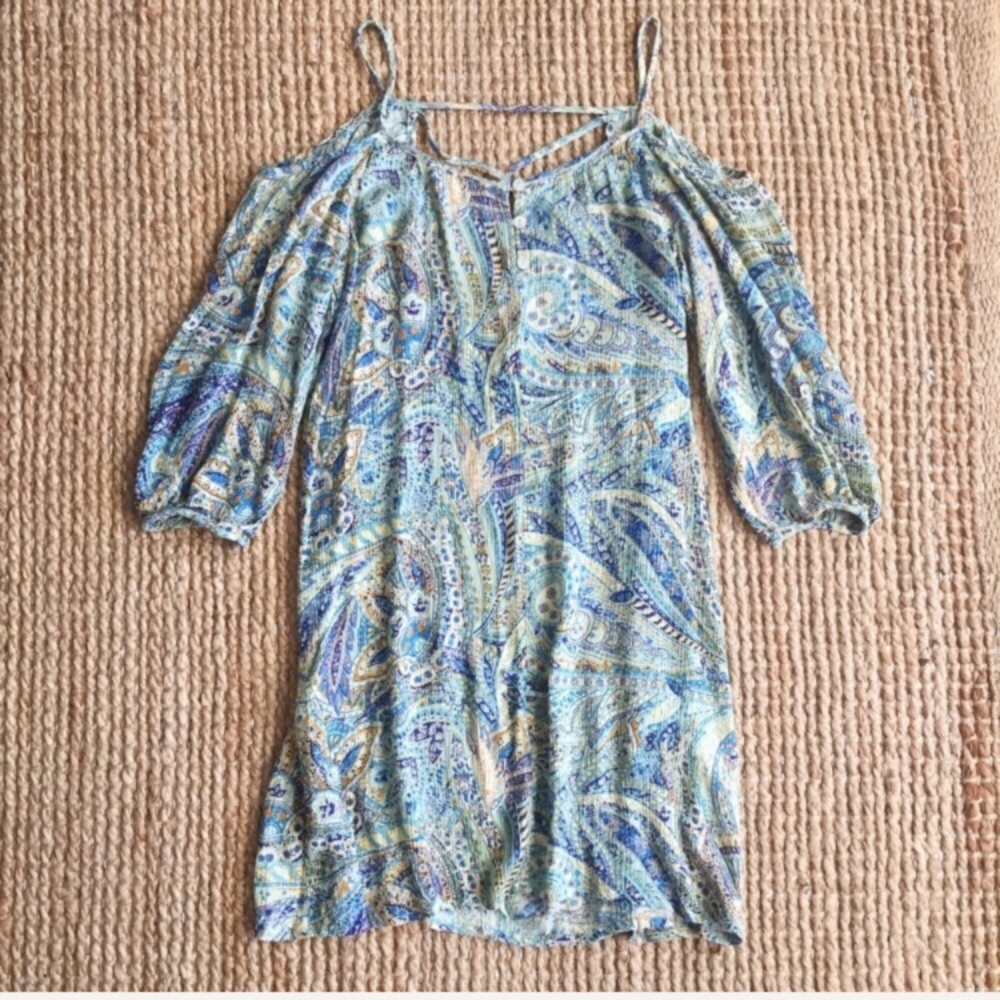 Forever 21 Printed Open Back Boho Mini Dress